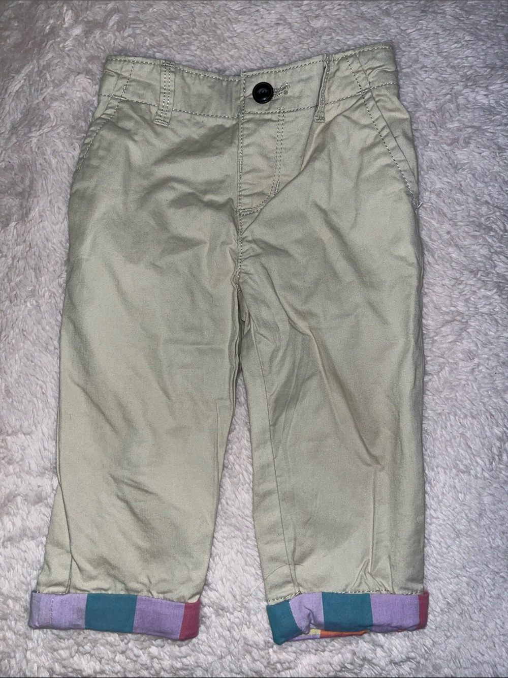 GAP Cream Chinos with Color-Block Cuffs